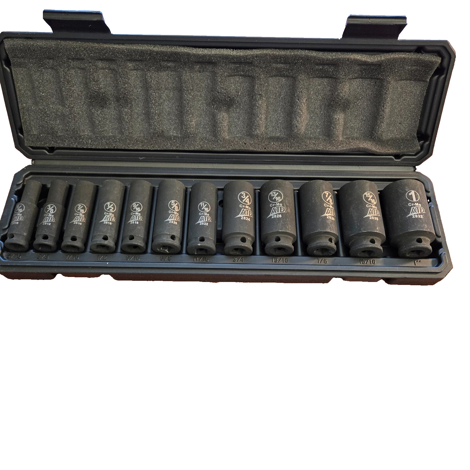 ATD-2450 – 12 Pc. 3/8″ Drive 6 Point SAE Deep Impact Socket Set