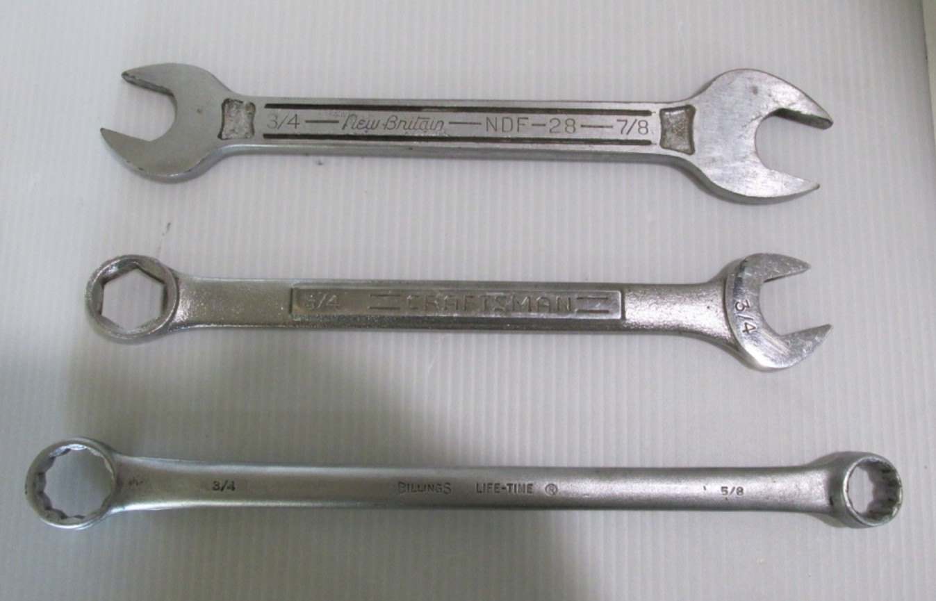 Vintage New Britain, Billings & Craftman 3 Piece Wrench Set Made in USA