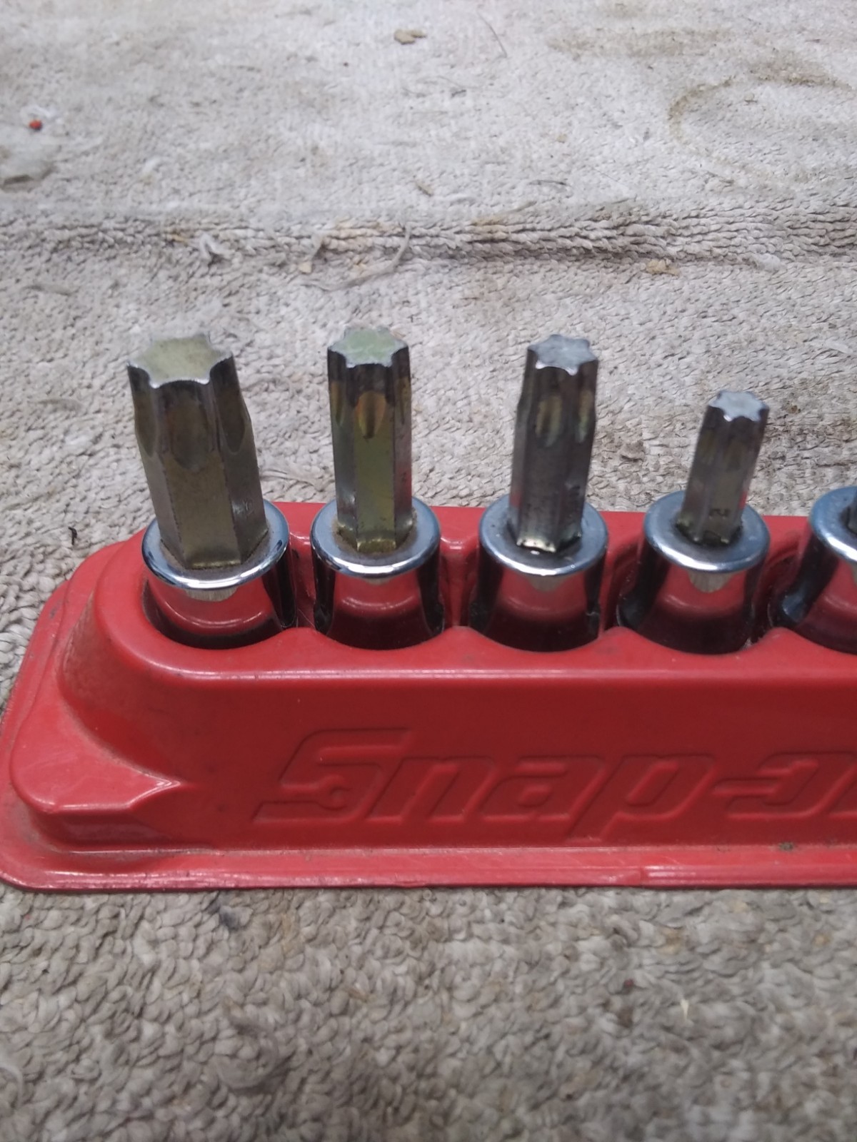 Snap-On Tools 209EFTXBY 9 pc Combination Drive TORX Bit Socket Set USA