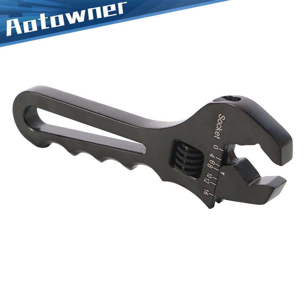 For Hose End Fitting 3AN-16AN Black Adjustable Wrench Aluminum Tool Spanner