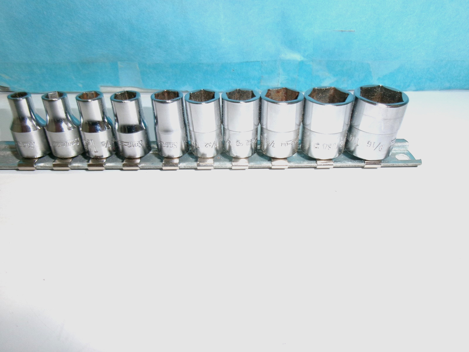 Snap-on TM4 – TM18 11 Pc 1/4” Drive SAE 6 Pt Shallow Socket Set USA
