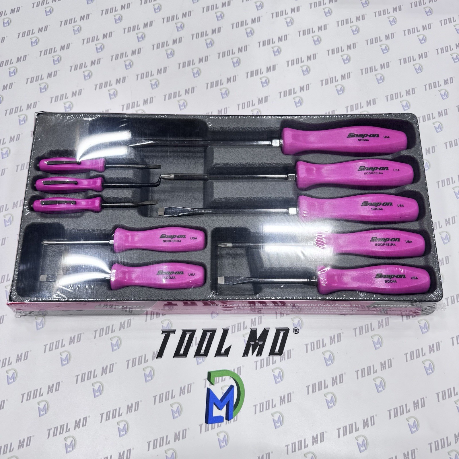 Snap-on Tools ELECTRIC PINK 10pc Screwdriver & Pocket Prybar Set SDDDPBX100EP