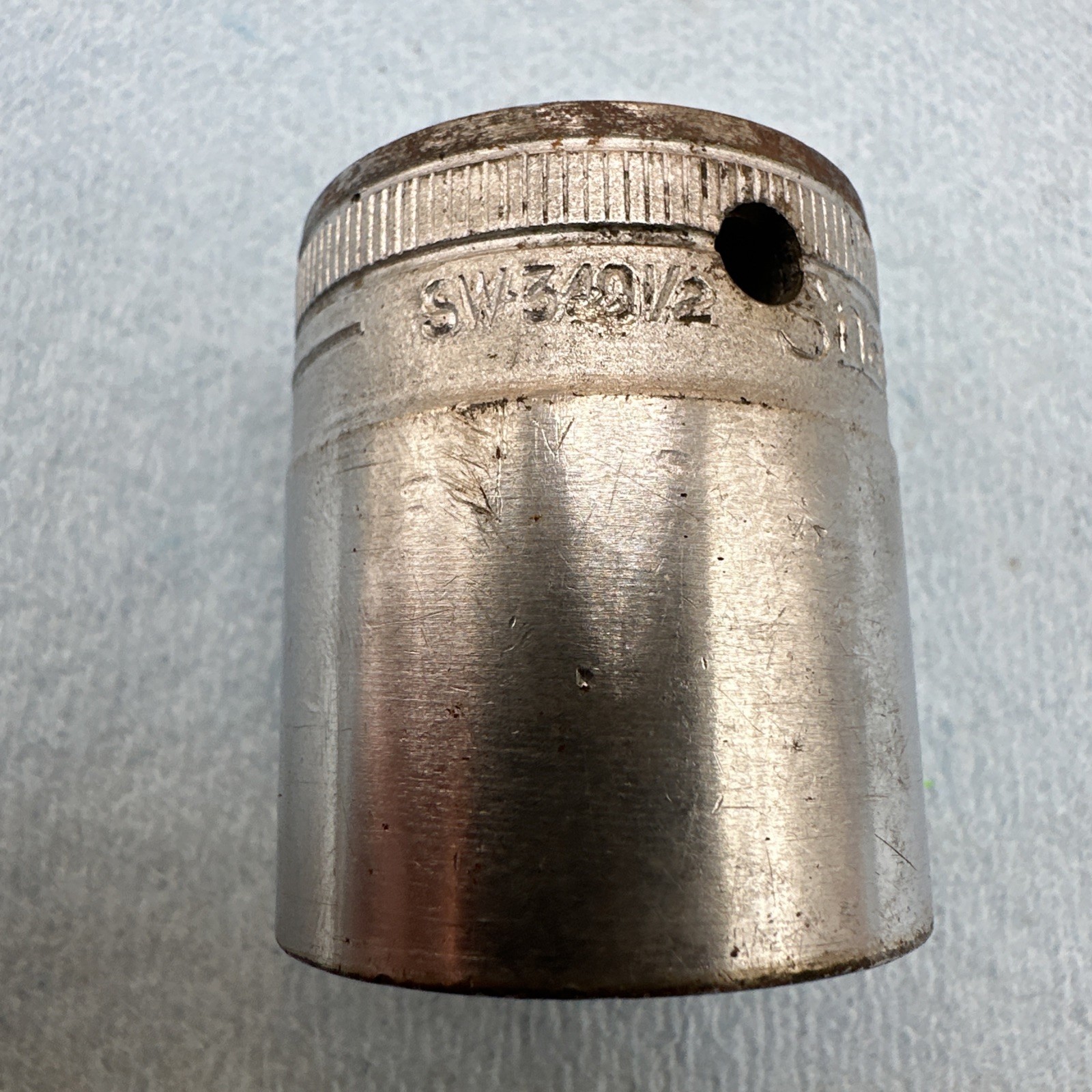 Snap-on Tools 1/2″ Drive 1-1/16″ SAE 12 point Shallow Chrome Socket SW 340, USA