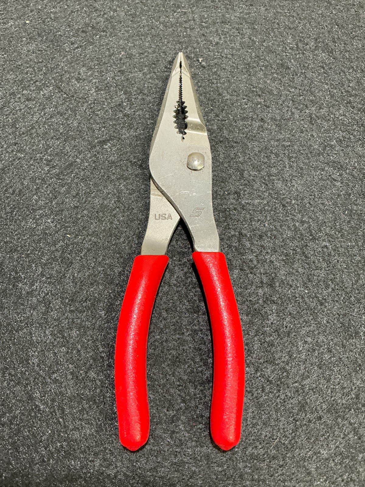 Snap On 7″ Long Red Soft Grip Slip Joint Pliers LN46ACF