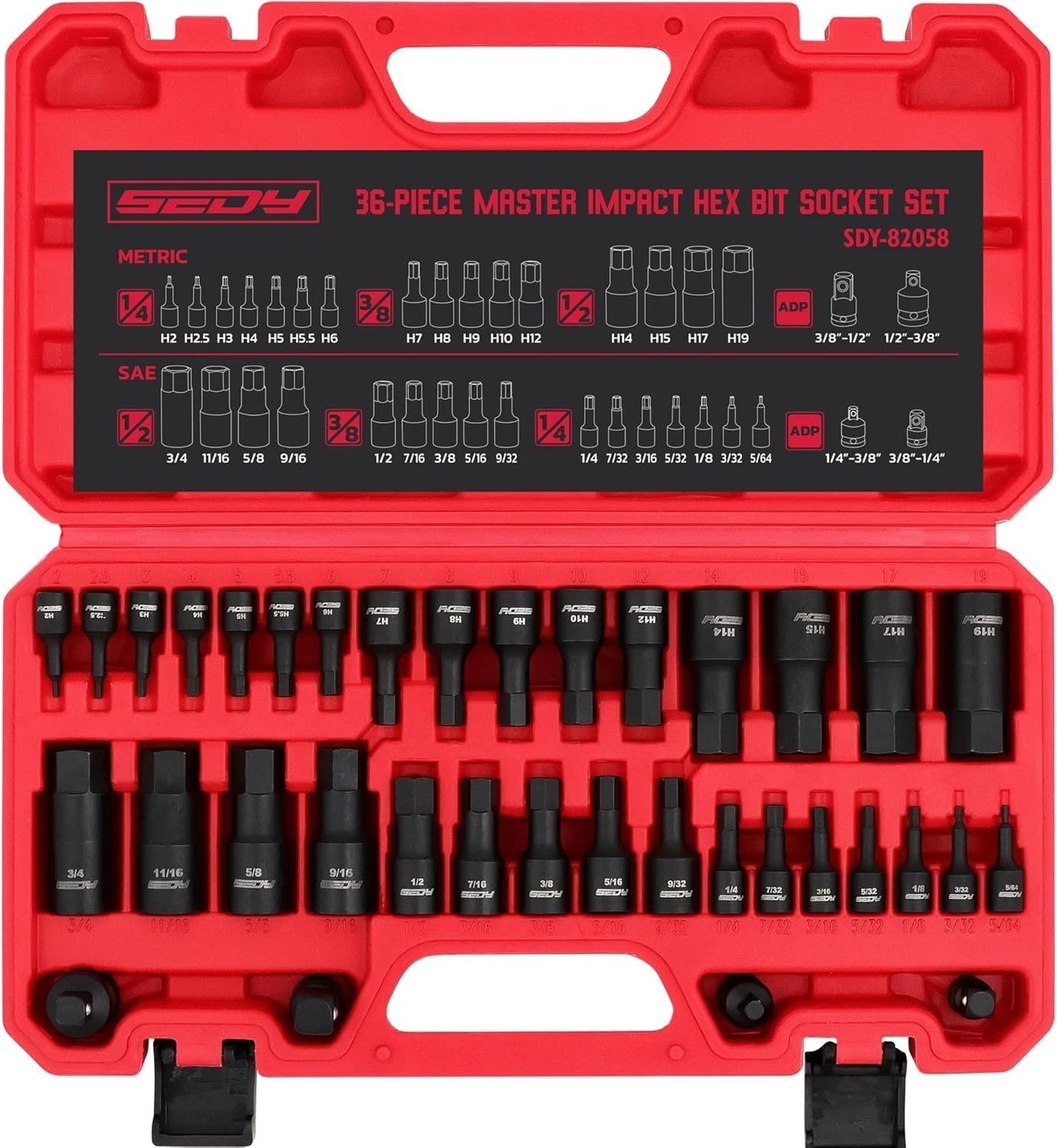 Precision Engineered 36-Piece Hex Impact Socket Set – Perfect for Auto Repair