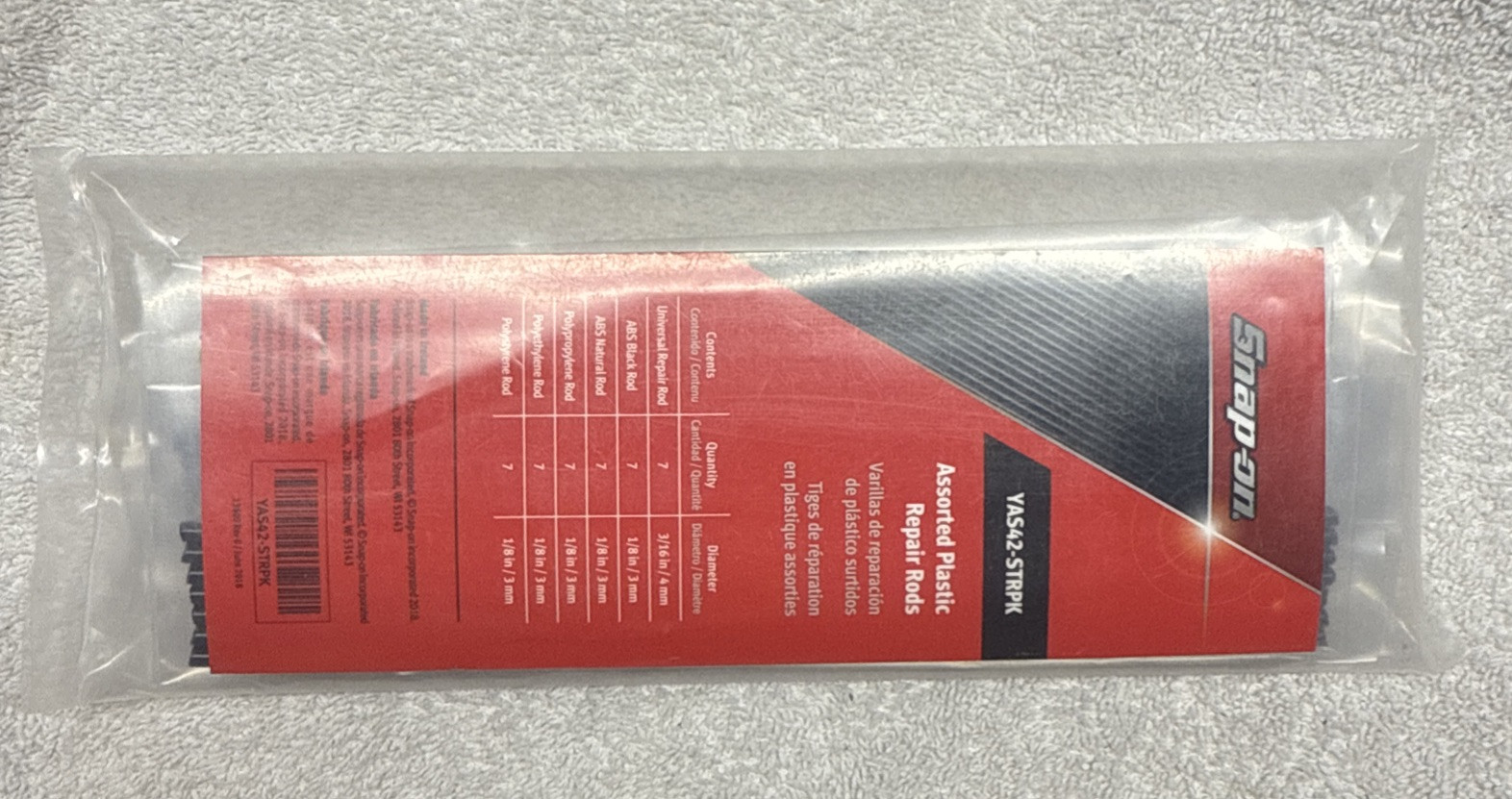 Snap-on Tools IRELAND NEW 42-Piece Assorted Plastic Repair Rods YAS42-STRPK
