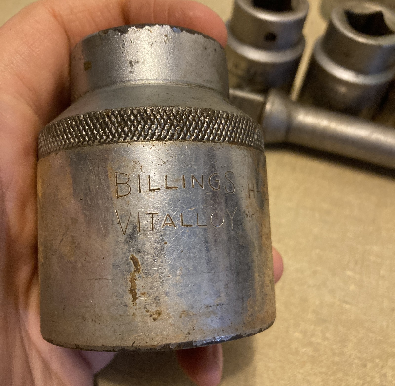 Vintage Billings Vitalloy 3/4″ Drive 10 Piece Socket Set w/Extension