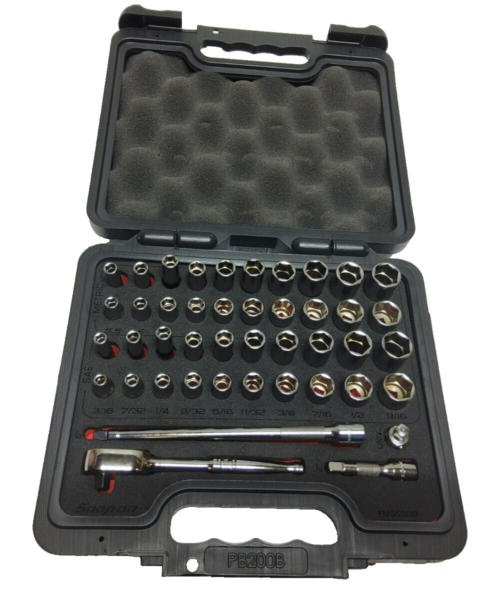 New Snap-on™ 1/4″ drive 44-pc 144TMPBFR 6-pt METRIC SAE General Service Foam Set