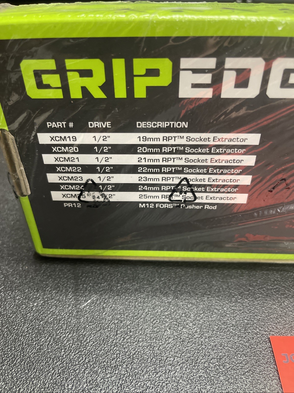 GRIPEDGE Tools | 7-PC XCM7S; 1/2» Drive Metric RPT Socket Extractor Set | Size