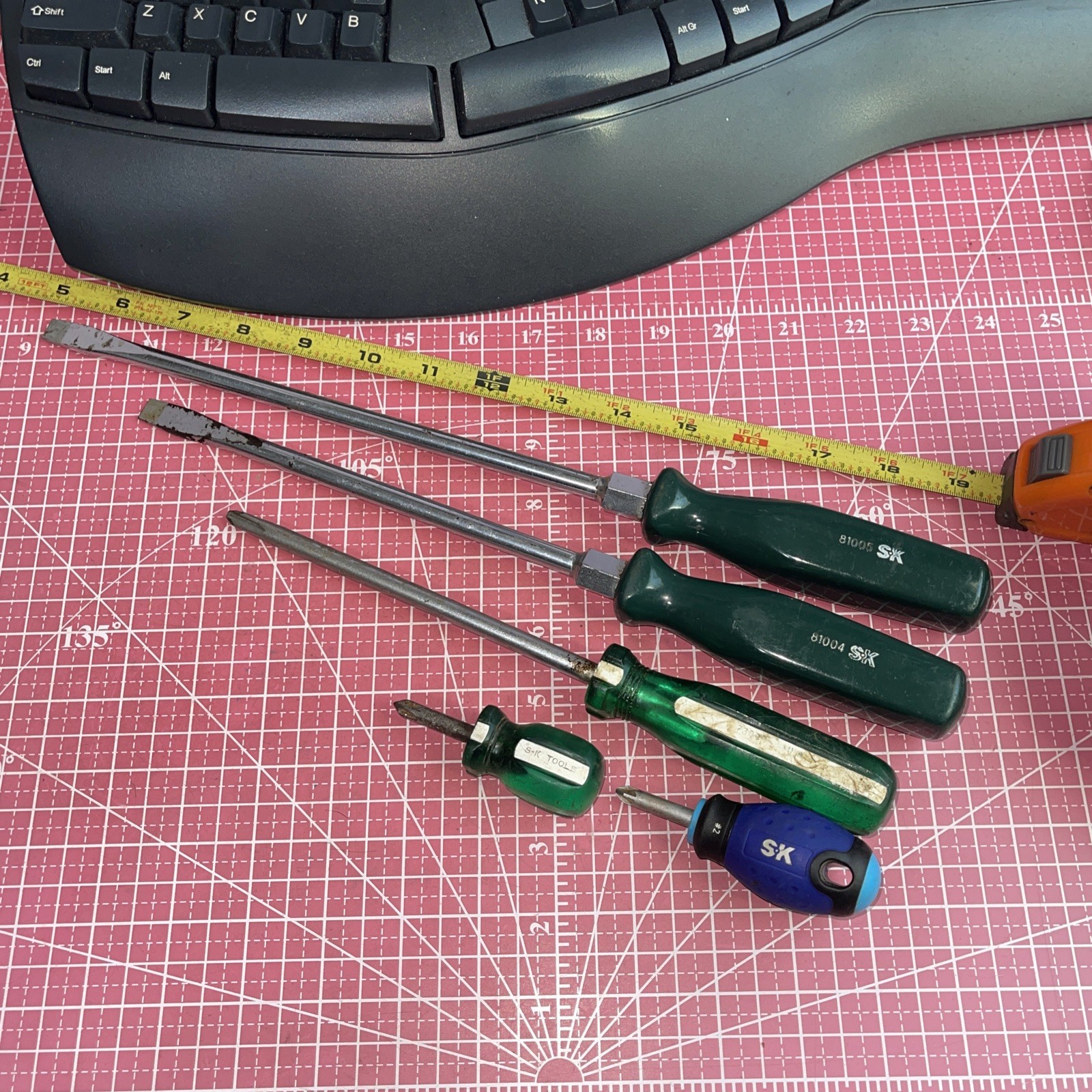 Vintage SK USA Mixed Screwdriver Lot Set Flat Stubby S-K Philips Large France 5