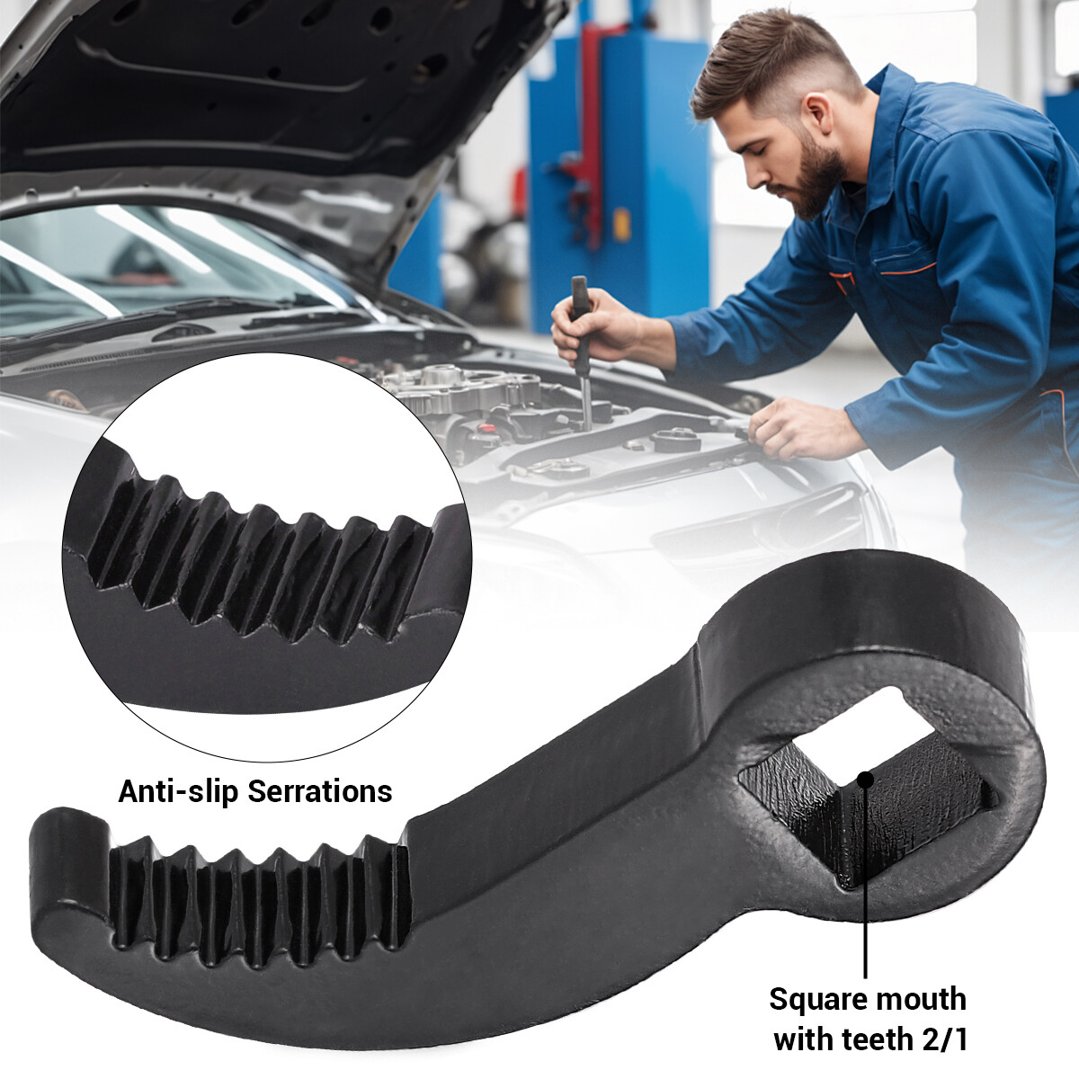 Pry Bar Wrench Adaptor Head 1/2″ 3/8″ Half Shaft Removal Crowbar Ratchet Tool
