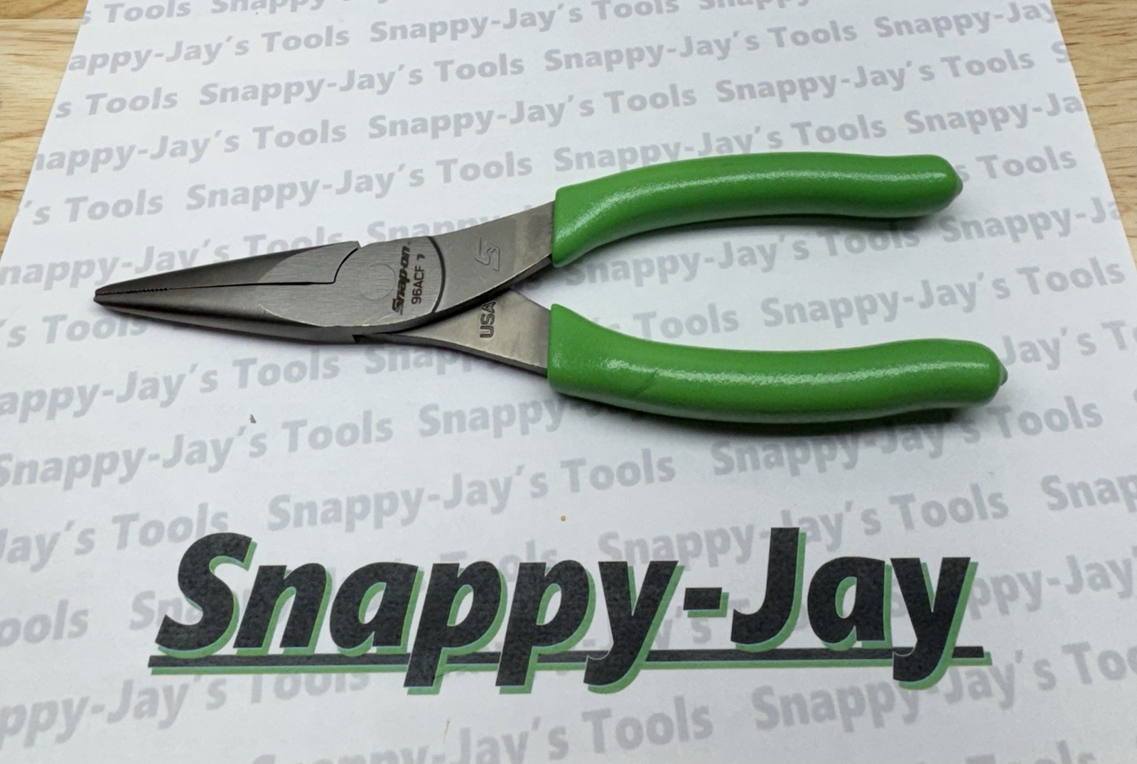 Snap-On Tools USA NEW GREEN Soft Grip 8″ Talon Grip Needle Nose Pliers 96ACFG