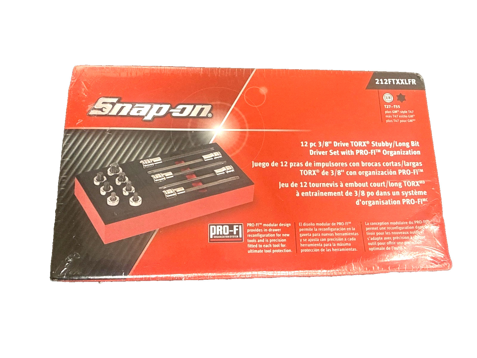 New Snap-on™ 3/8″ Drive T27 – T55 X-Long Torx Socket Driver Foam Set 212FTXXLFR