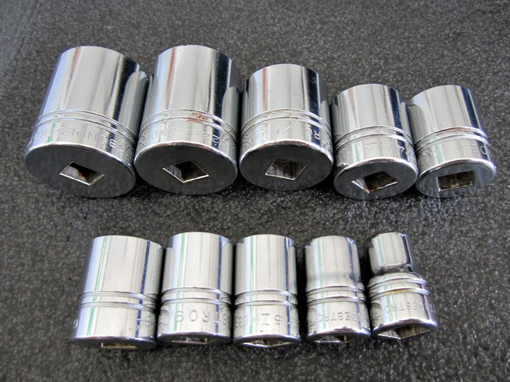 Vintage Indestro Select 3/8″ Drive 14pc SAE Socket Set 6272 Ratchet Made in USA