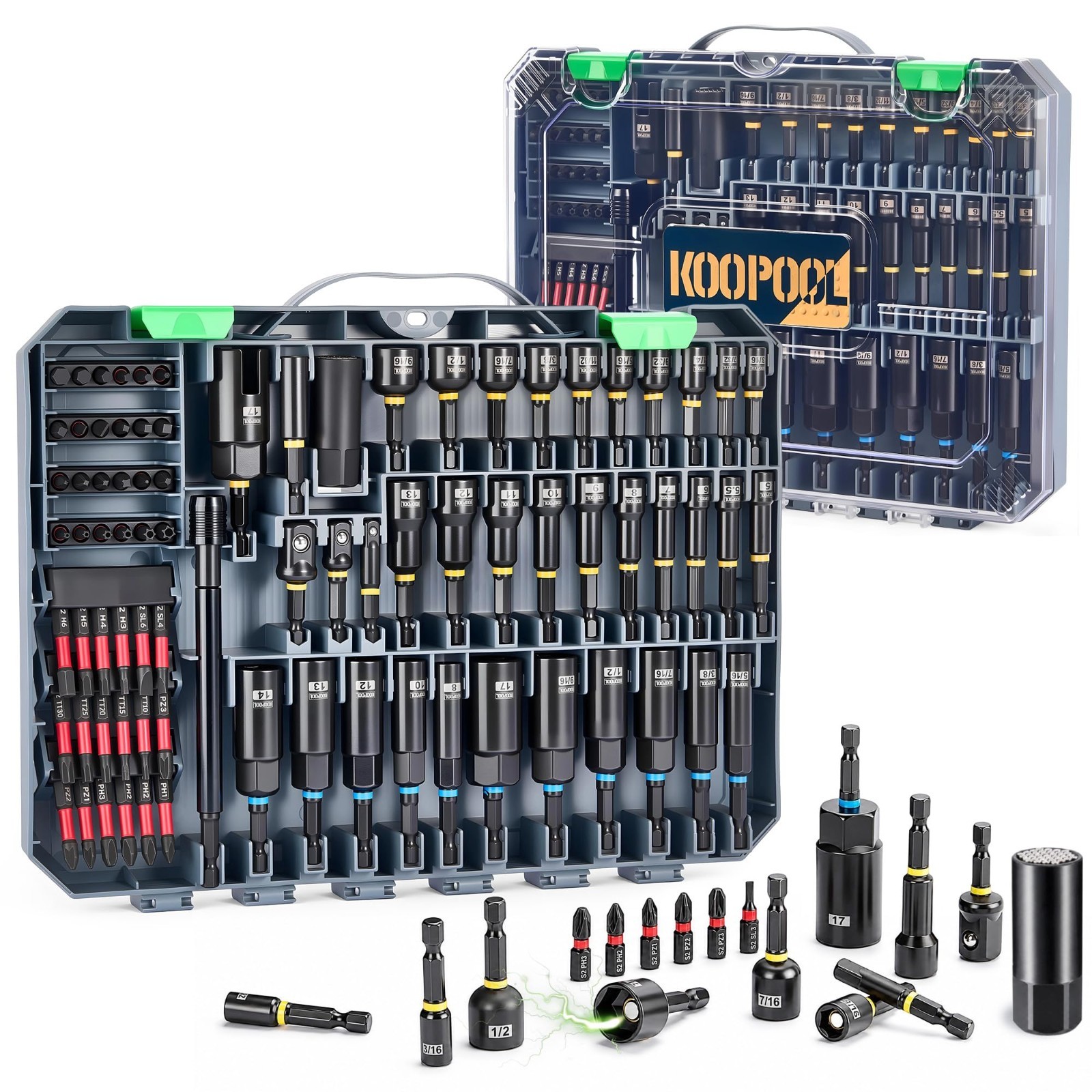 Magnetic Socket Set for Impact Driver & Drill – Nut Driver Bits, Adapters, Exten