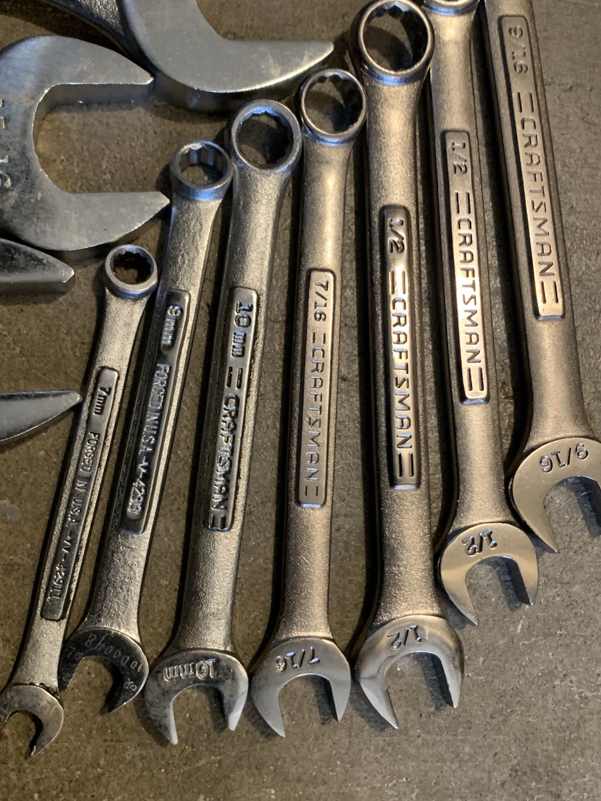 15 Piece Craftsman Series 44 Combination Wrenches. Made In USA