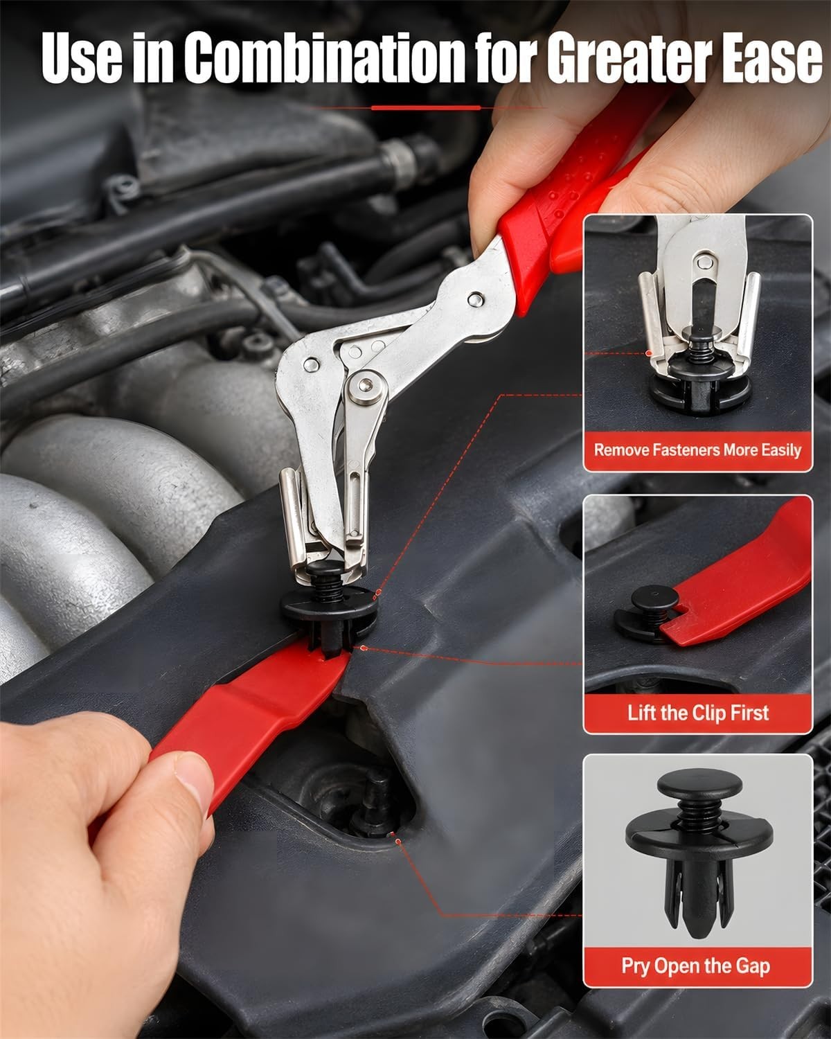 Kit, Automotive Trim Removal Tools with Panel Pry Set, Fastener Clip Remover,…