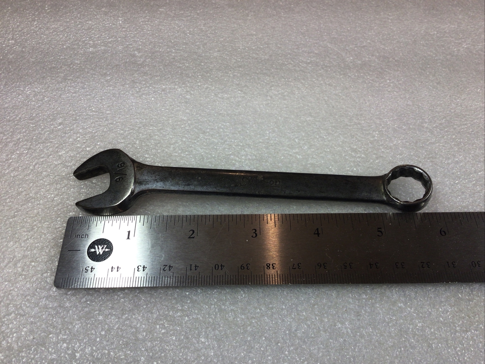 SNAP ON#OEX180A – 9/16”, SAE, Short, Off Set, Combo. Wrench 12 Pt., Vintage-USA-