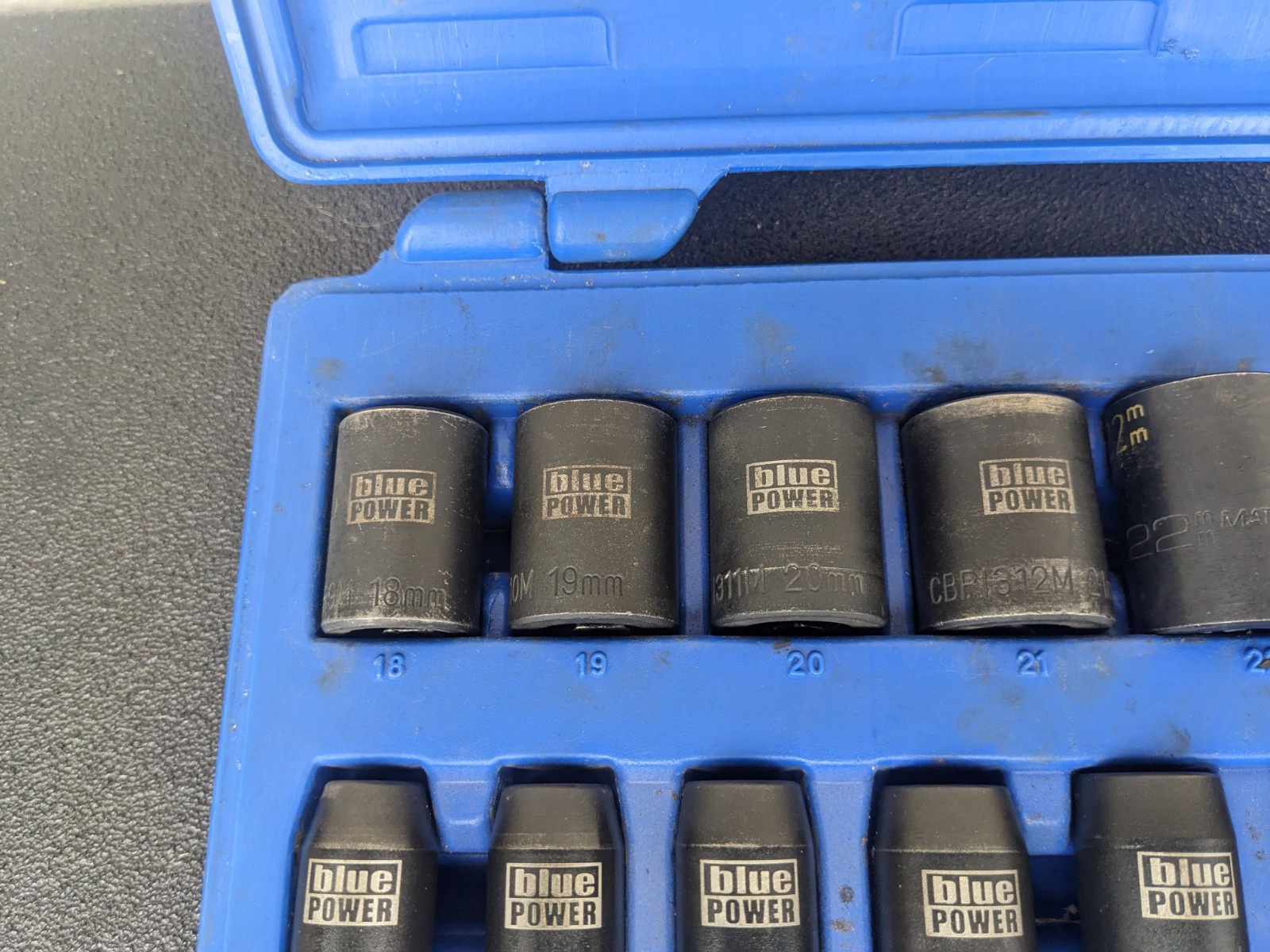 #bn386 Cornwell Blue Power CBPI3M 15pc Metric 1/2″ Driver Socket Set 10-24mm