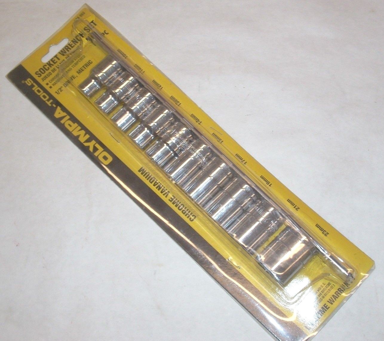 Olympia 09-963 9pc 3/8″ Drive Socket 3/8 – 7/8″ Cr-V w Metal Storage Rack
