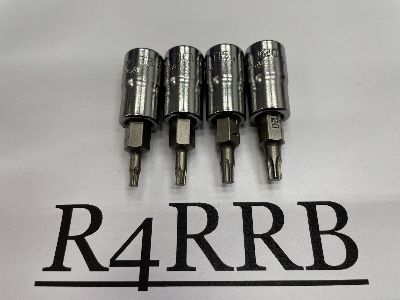 Snap-on Tools USA NEW 4 Piece 1/4″ Drive T8 T10 T15 T20 TORX Bit Socket LOT SET