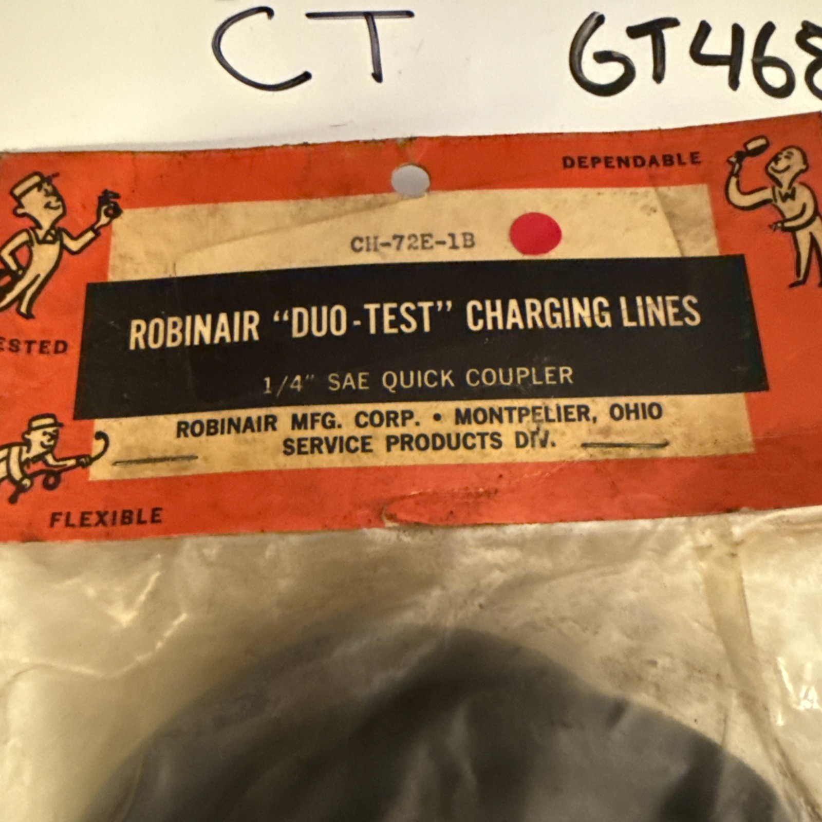 NOS Robinair Duo-Test charging lines CH-72E-IB 1/4″ SAE Quick Coupler Nos OEM