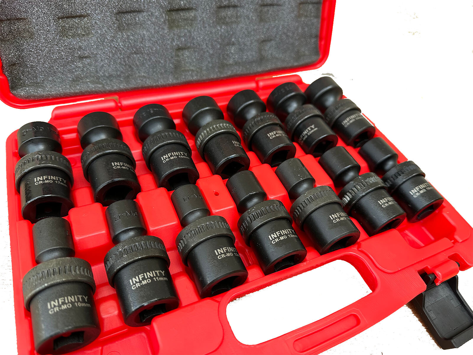 14pc 1 /2″ Dr. 10-24mm Swivel Shallow Universal Impact Socket Set 6pts Cr-MO