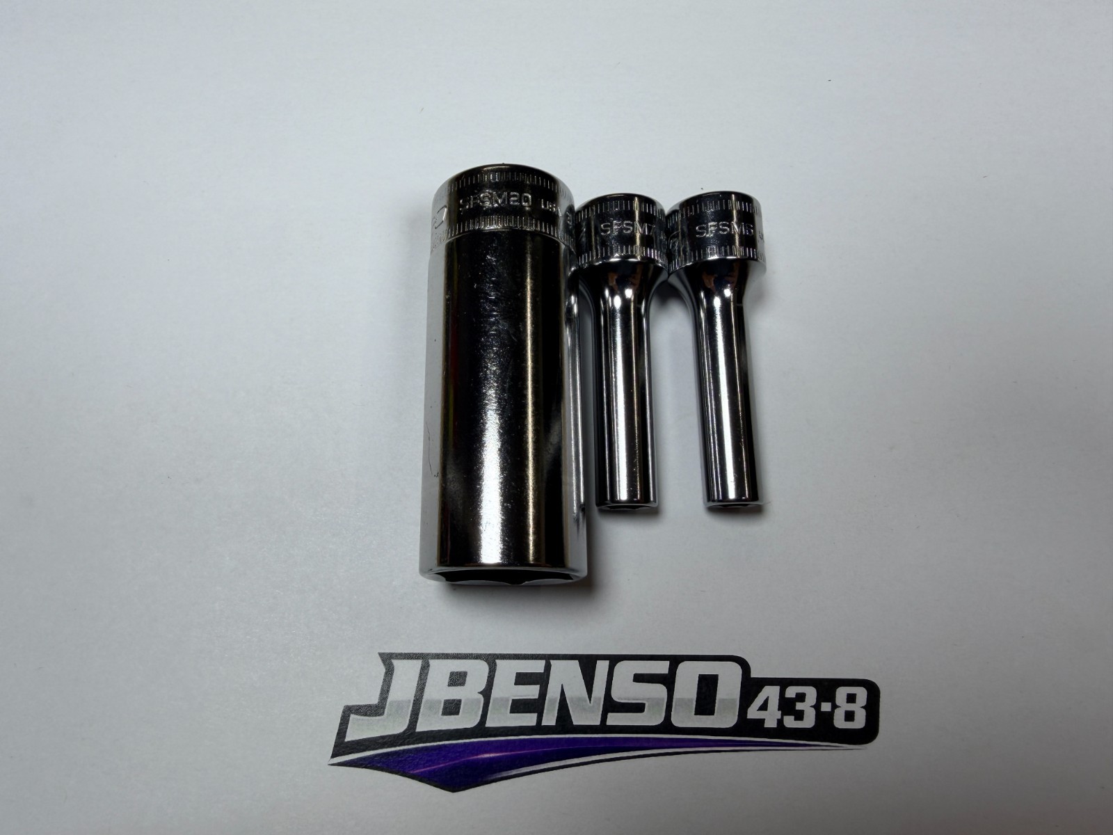 Snap-On Tools USA NEW 3pc 3/8″ Drive 6mm 7mm 20mm Metric 6pt Deep Add-On Sockets