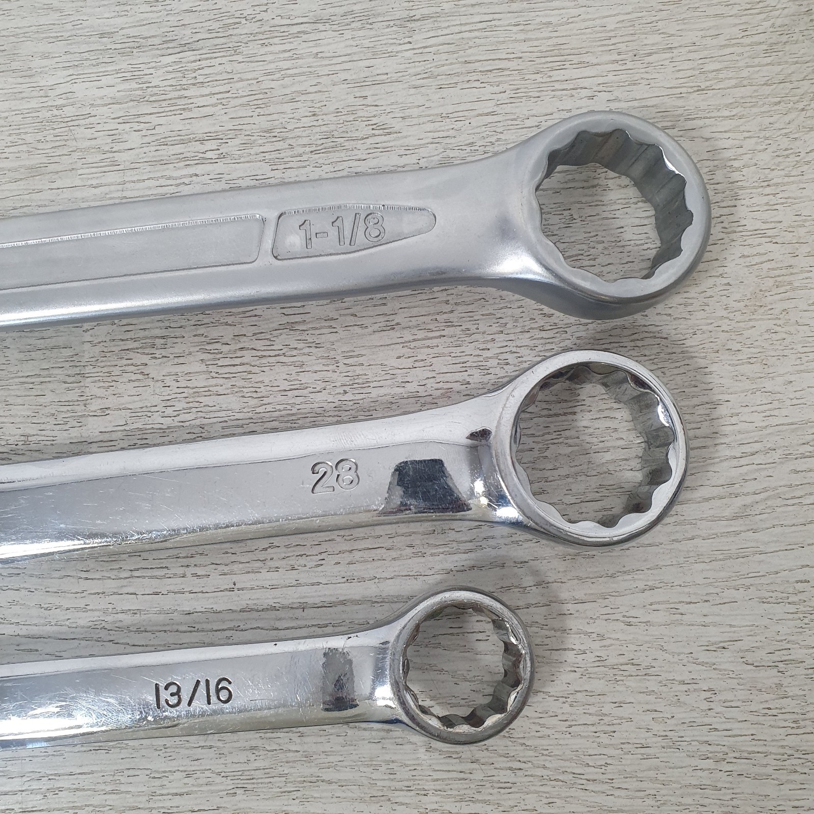 3 x Toptul Combination Spanners Metric and Imperial Mixed Bundle – B7