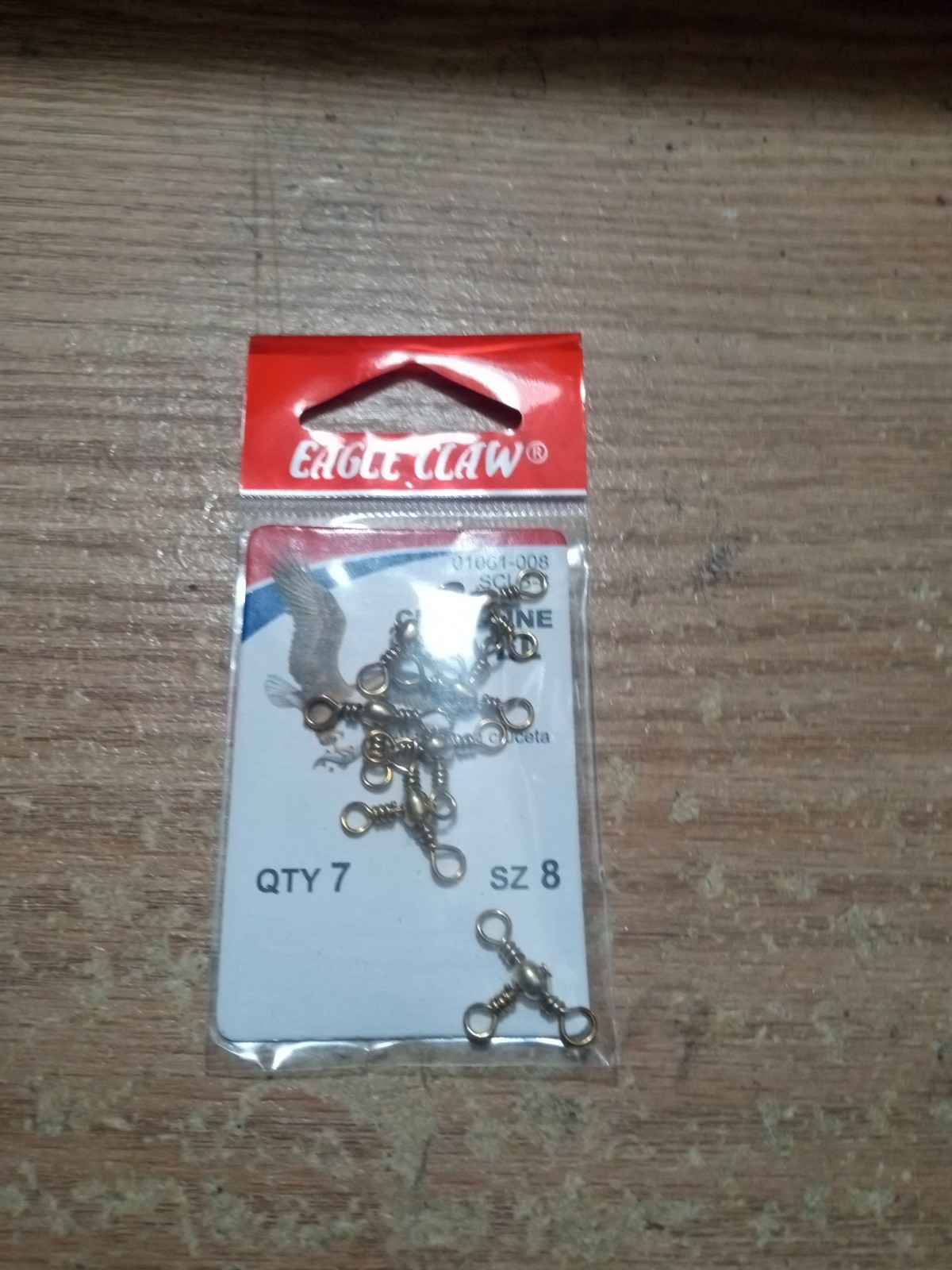 Eagle Claw Brass Crossline Swivel Size 8 Freshwater Saltwater 7 Pack