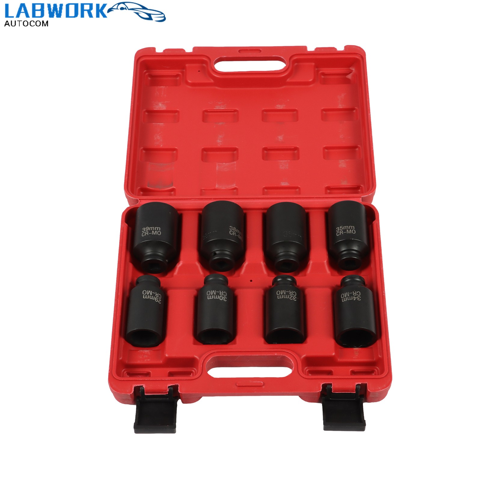 1 Set 8Pcs 12 Point 1/2″ Drive Deep Spindle Axle Nut Impact Socket Set