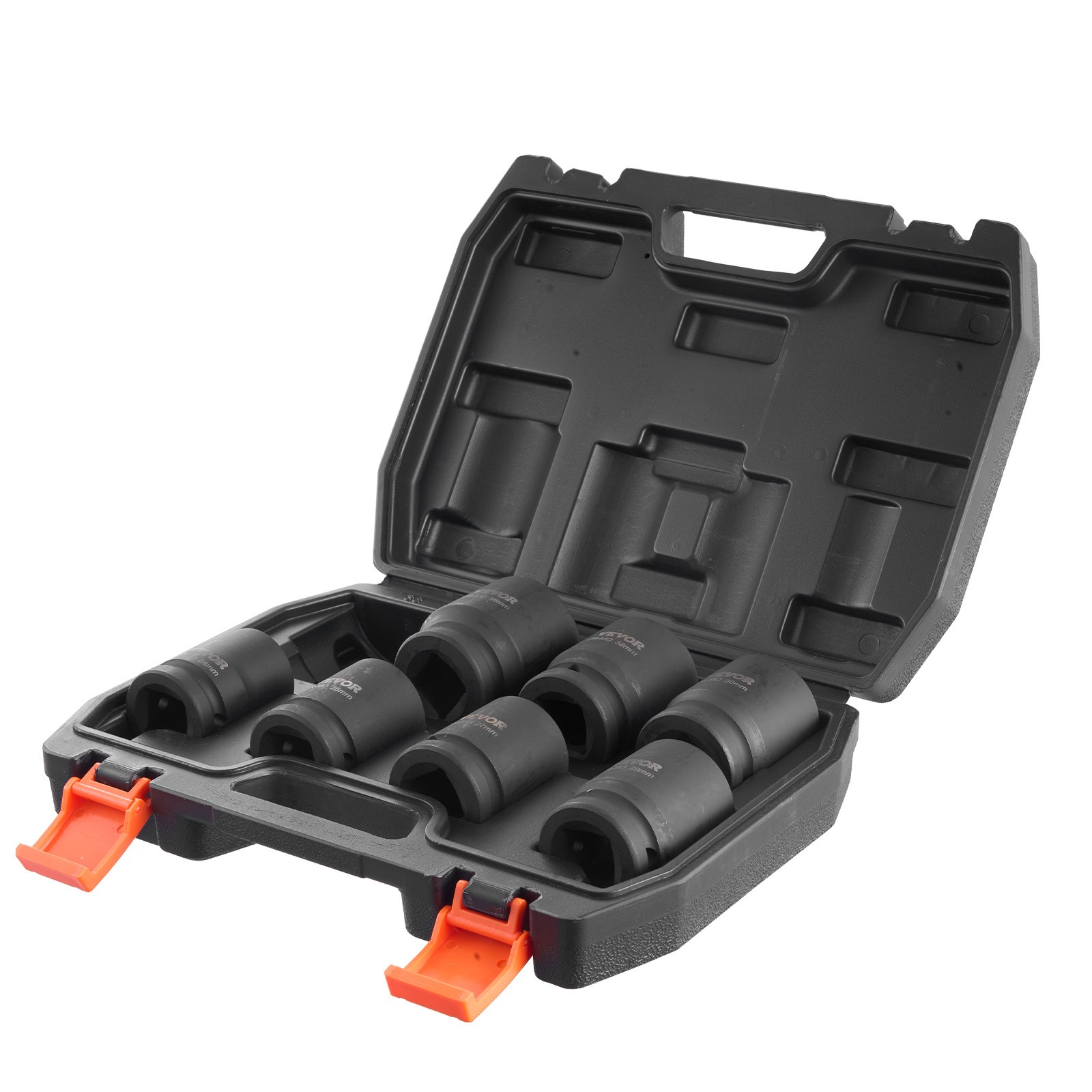 VEVOR Axle Nut Impact Socket Set 3/4″ Drive 6-Point 8PCS Metric Spindle Socket