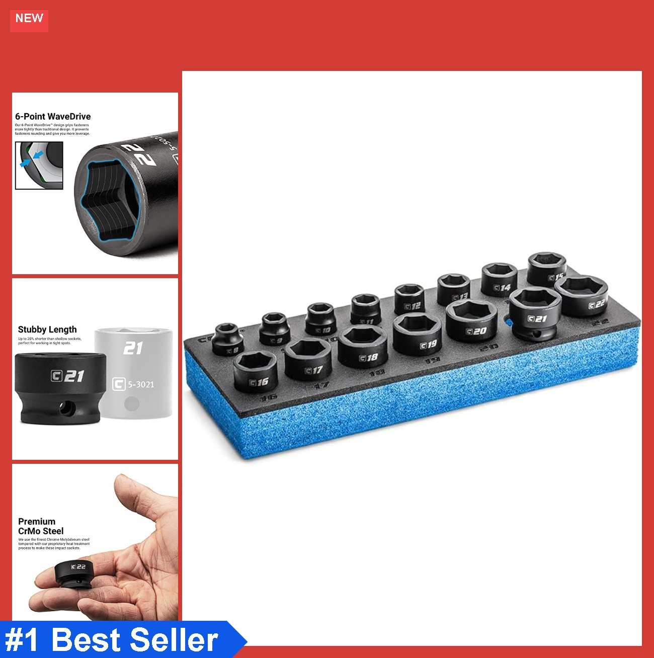 Stubby Impact Socket Set (3/8″ Drive/Metric Set)