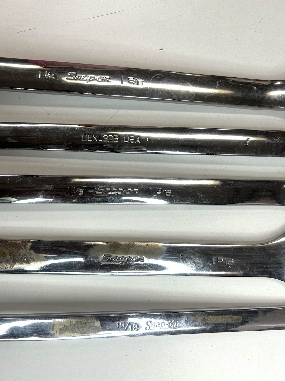 A-1981 Snap-on Large SAE Combin Wrench Lot 15/16 1” 1-1/8 1-3/16 1-1/4 1-5/16