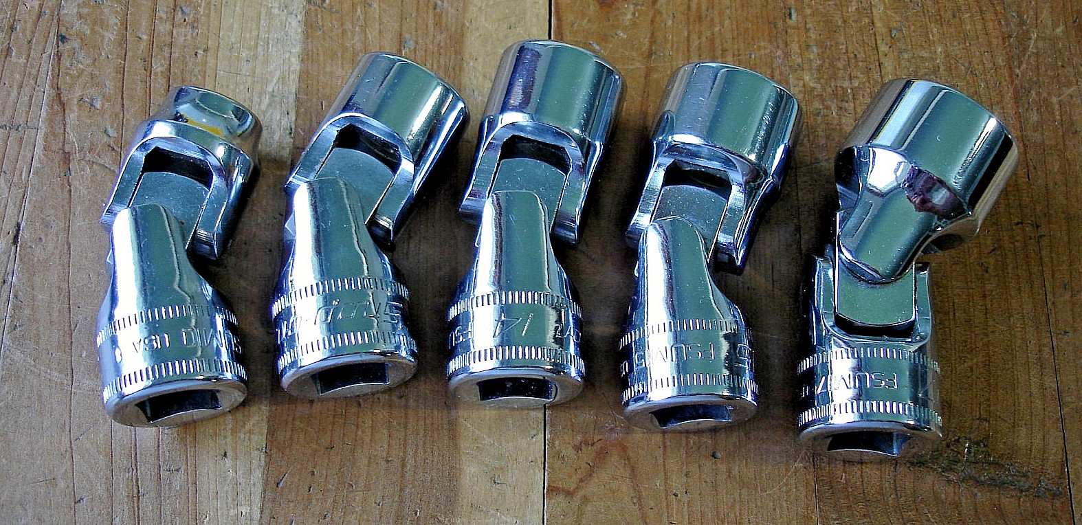 5 NEW SNAP-ON 3/8″ DRIVE METRIC SWIVEL SOCKETS MECHANICS TOOLS 10-13-14-15-17 US