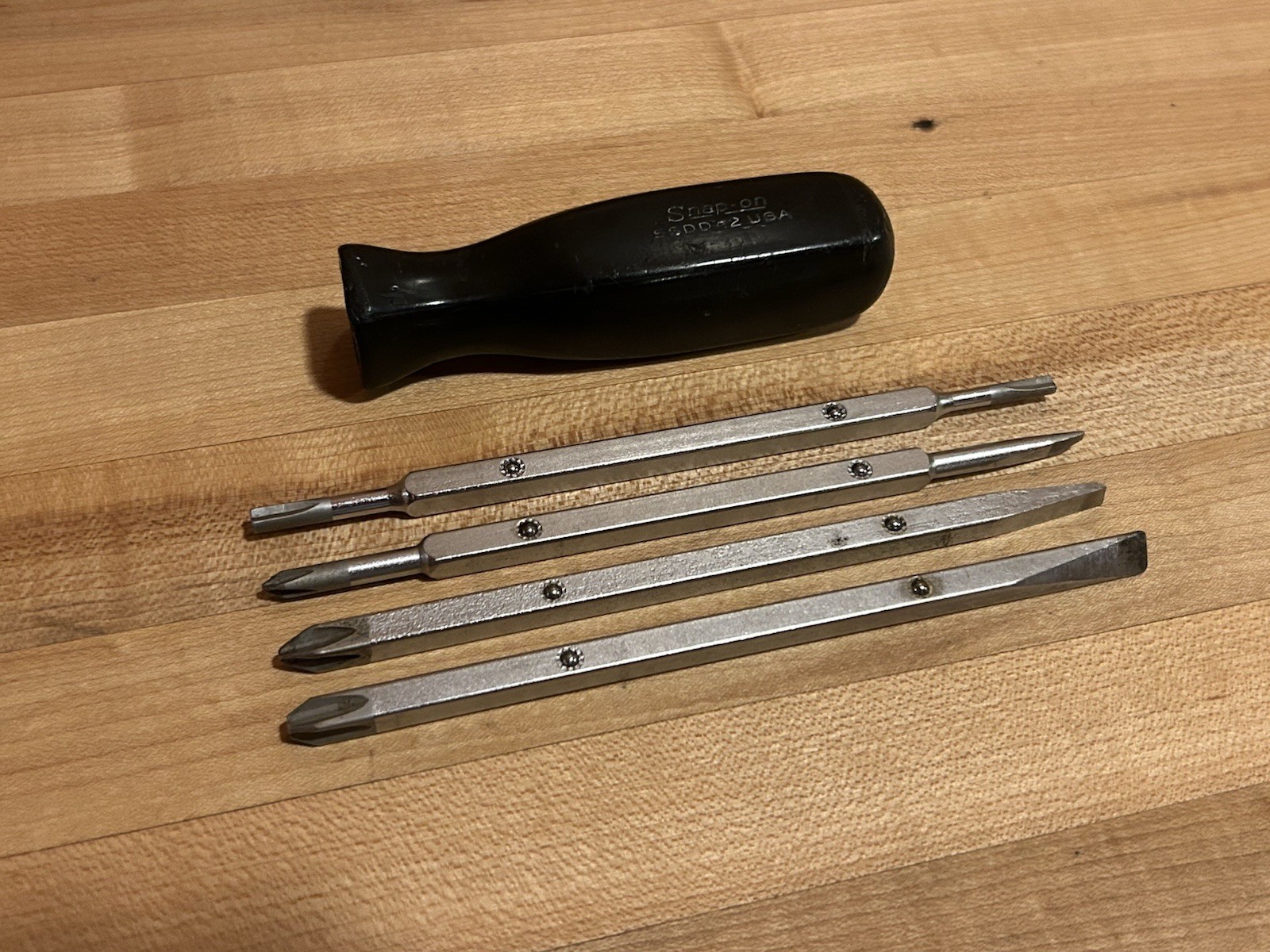 Snap-on Tools | Vintage SSDD42 Reversible Blade Screwdriver Handle + 4 Blades