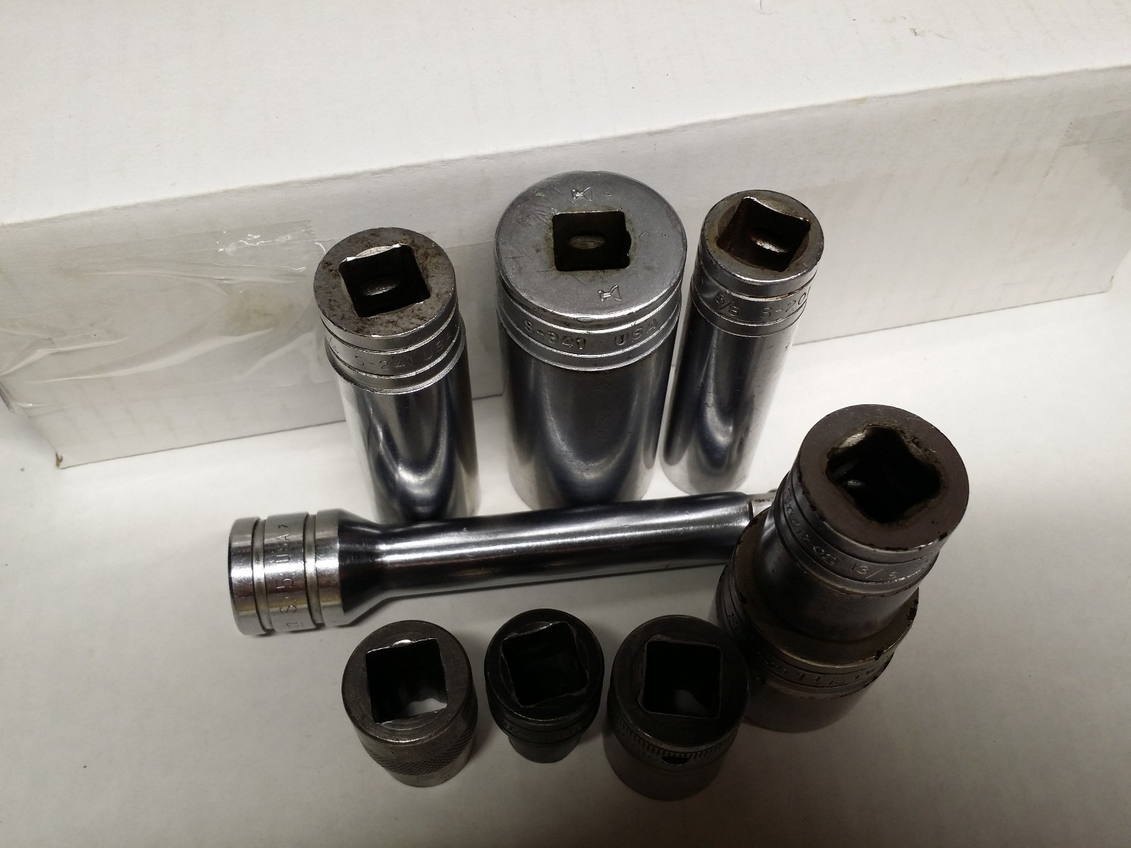 Snap On 1/2 Inch Drive Socket 9pc Lot S, TW, SW, FSW,X5 models some early date