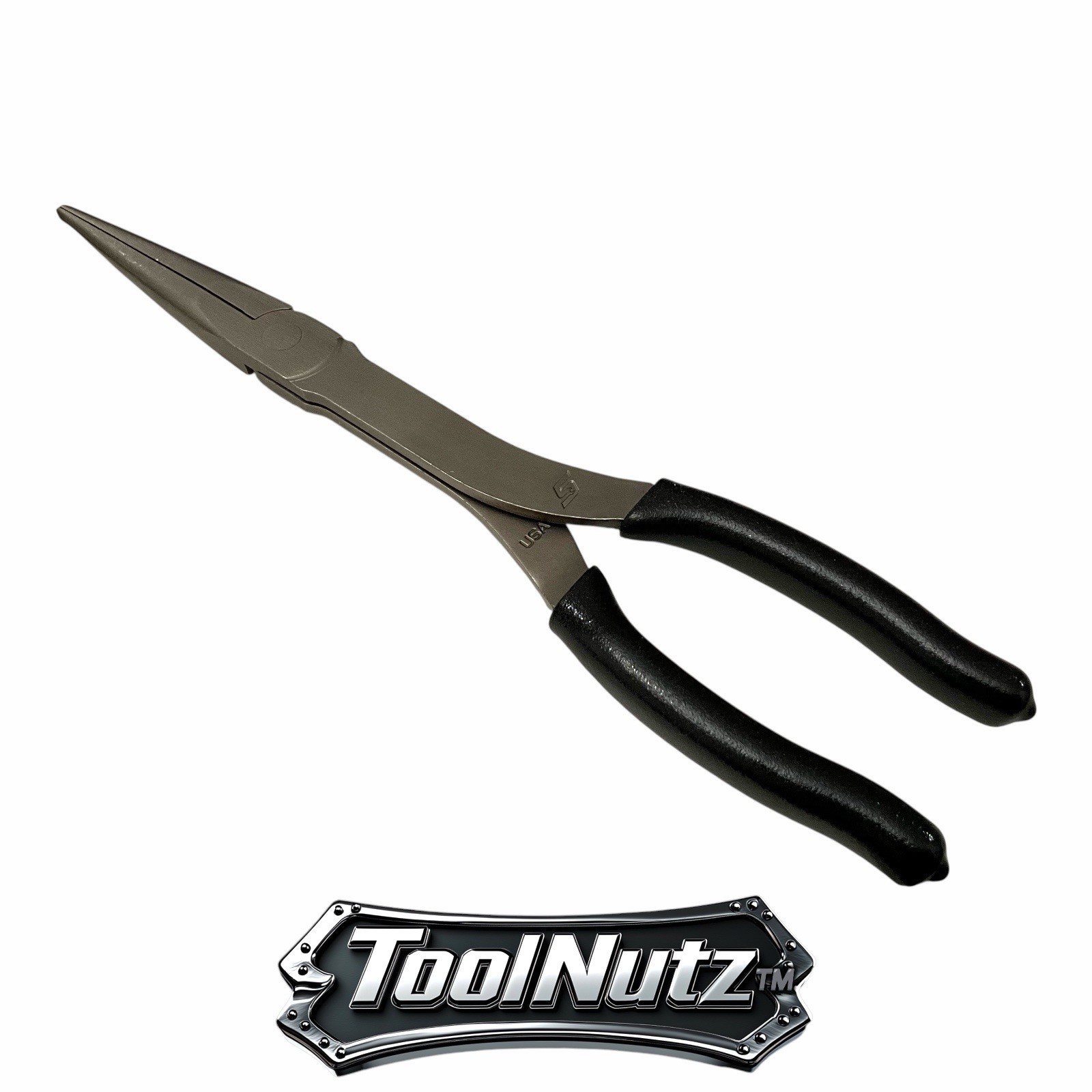 Snap-on Tools NEW 911ACFBK 11″in. BLACK Soft Grip Rounded Jaw Needle Nose Pliers