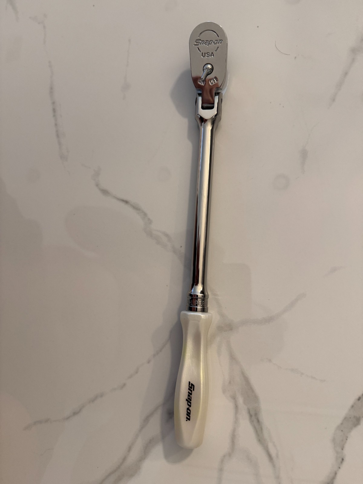 Snap On FHLFD80A 3/8 dual 80 pearl white long flex head ratchet