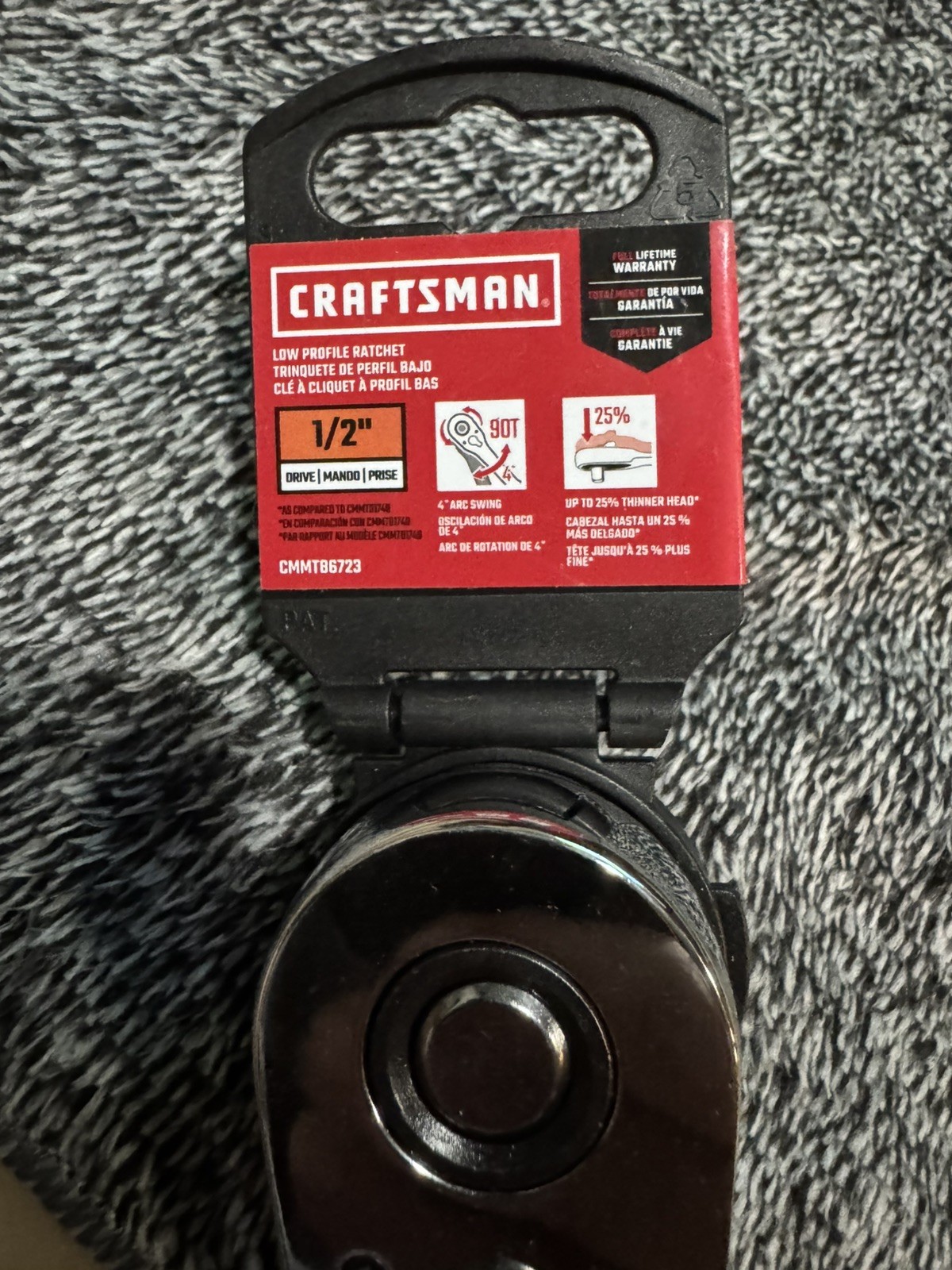 NEW CRAFTSMAN® 1/2-inch Drive 90 TOOTH! CMMT86723 Low Profile Ratchet