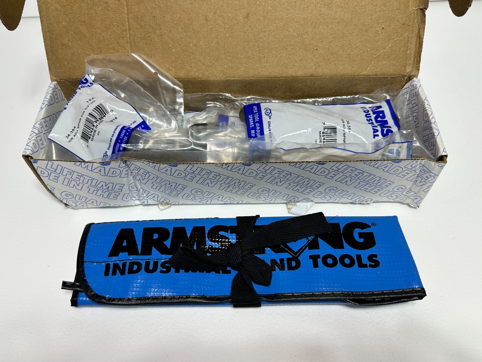 NEW Armstrong Tools USA 6pc Adjustable Pin Spanner Wrench Set w/ Kit Bag & Box