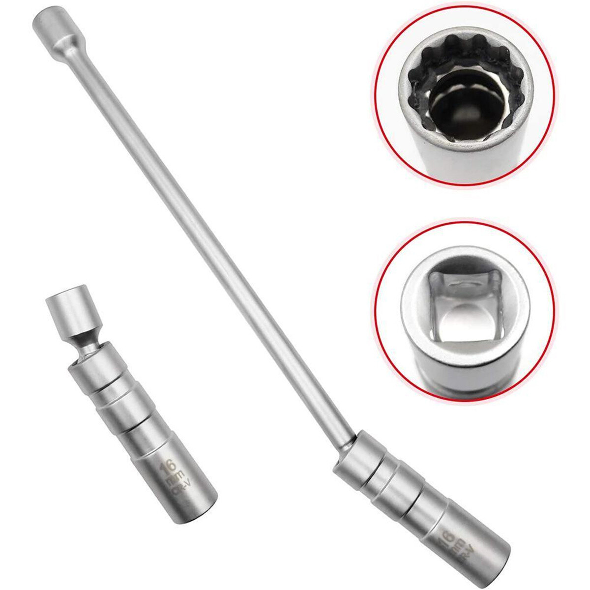 14mm 16mm Magnetic Thin Wall Spark Plug Socket Removal Tool Universal Joint 12pt