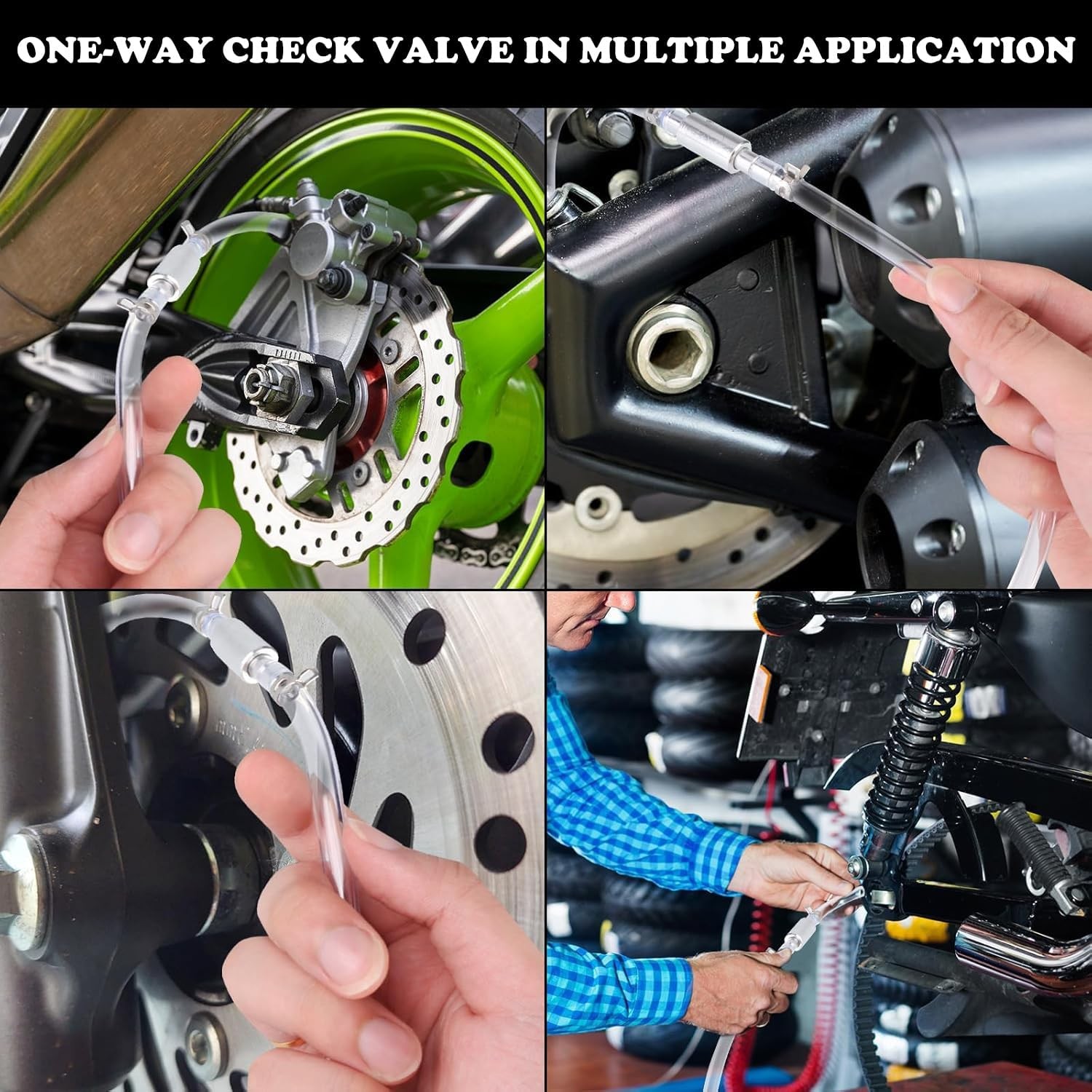 2x Brake Clutch Bleeder Kit W/ One Way Valve Hose Vacuum Fluid Extractor Tool