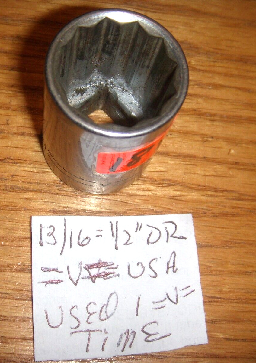 CRAFTSMAN 13/16″ SOCKET 1/2″ DRIVE 12 PT USA =V= SHALLOW