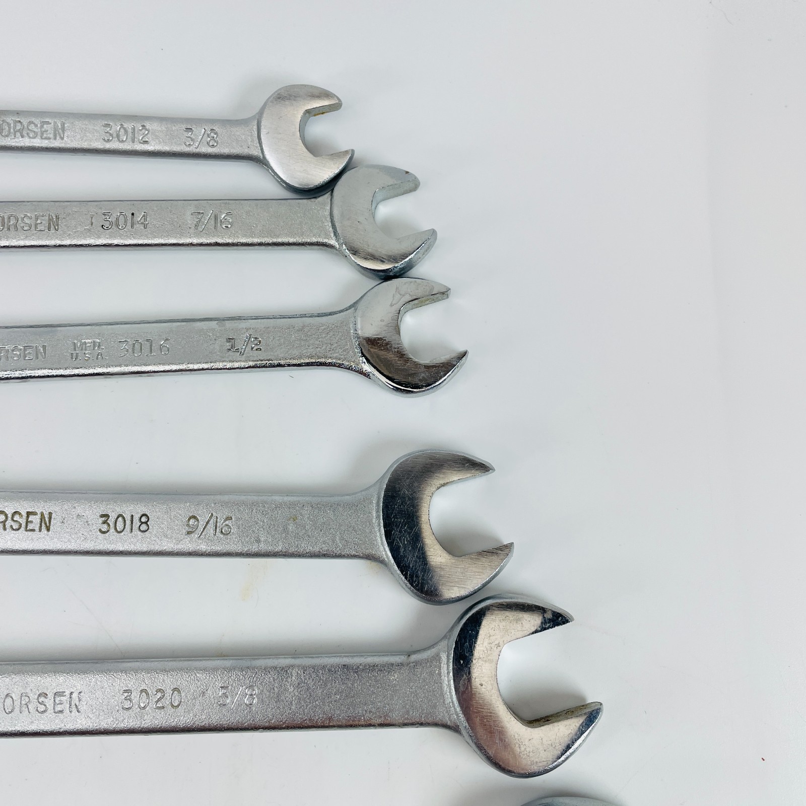 8 VTG Thorsen Double Open End Wrench Set 3/8″– 1″ USA Vintage Tools 3012-3030