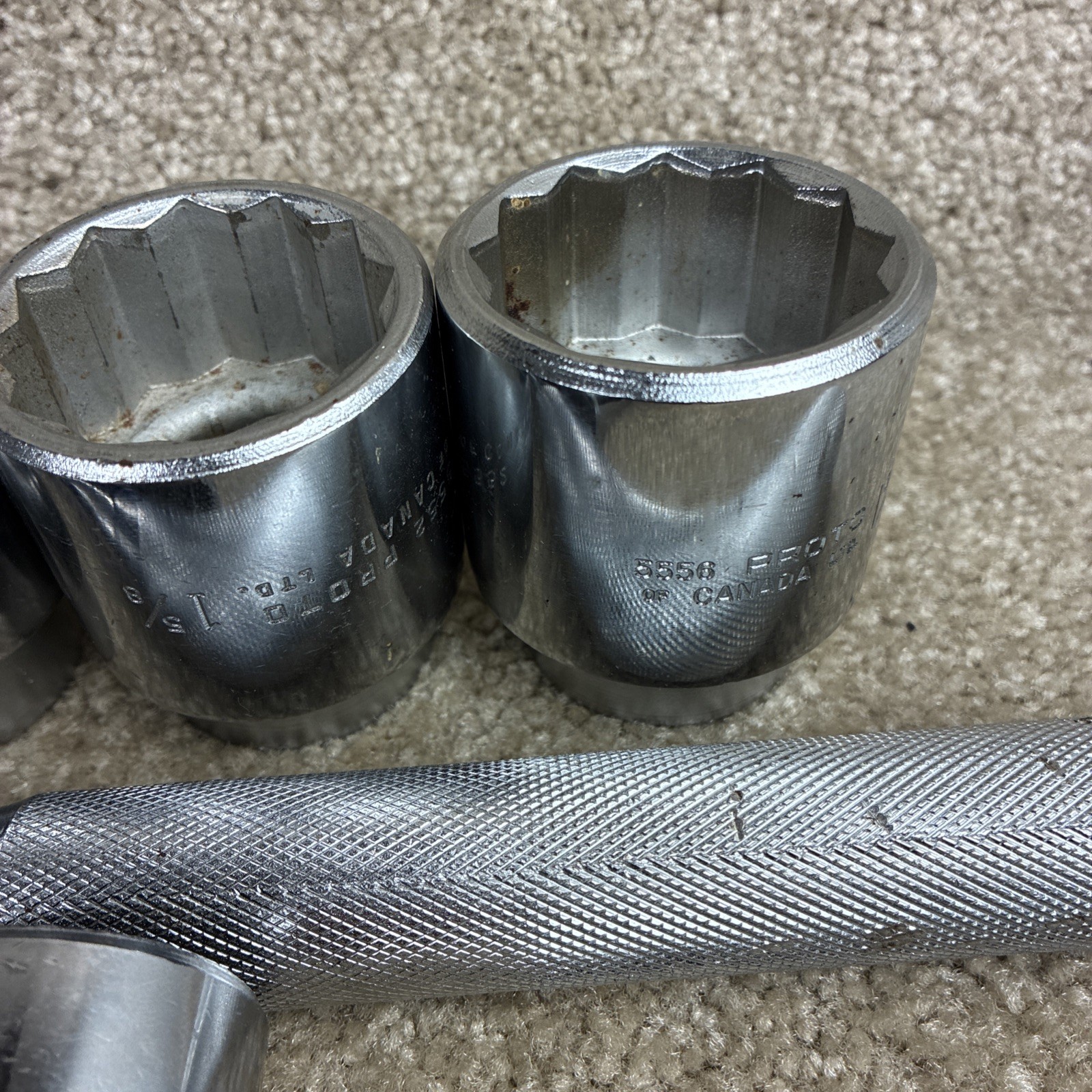 PROTO 3/4 Drive Flex Head Breaker Bar ,11 Sockets ,Craftsman Extension SAE