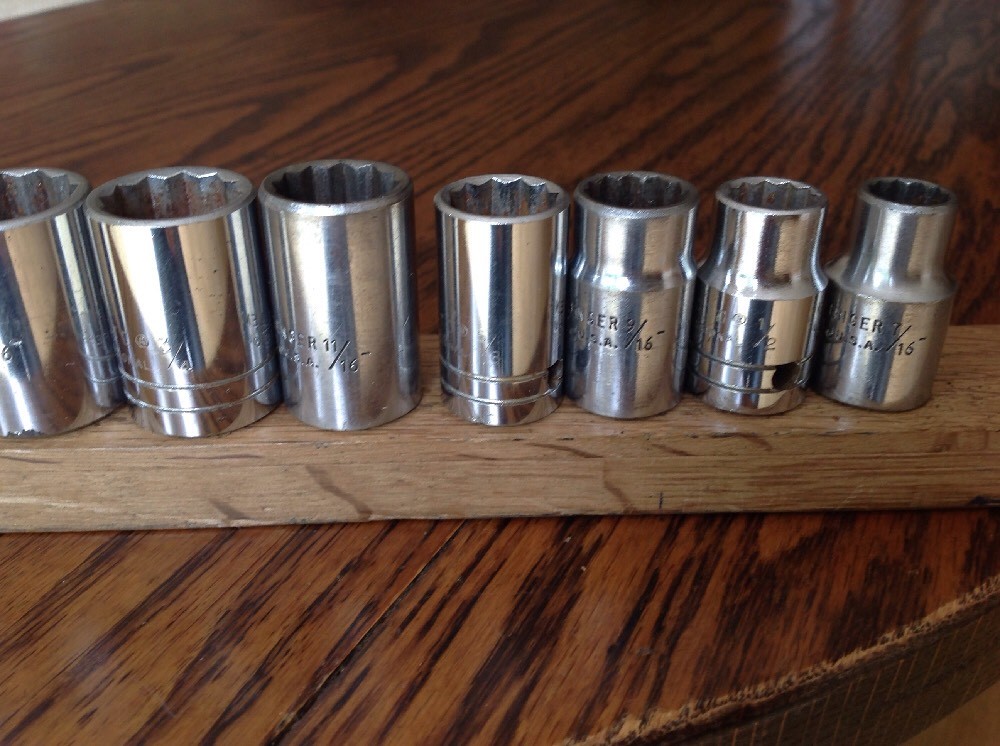 10 USA Proto Sockets 1-1/4″ To 7/16″ AF With 1/2″ Drive All But One.