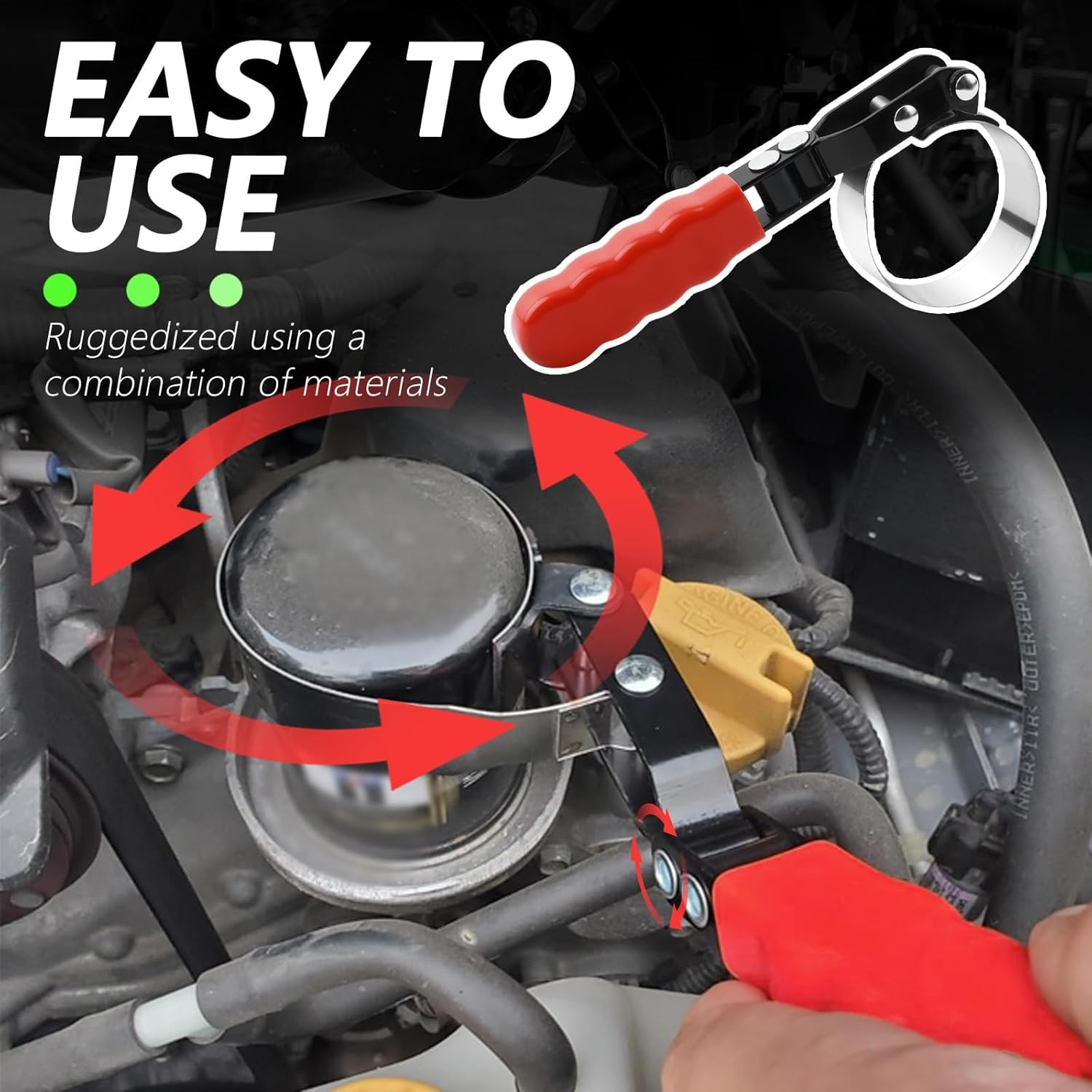 4PCS Swivel Oil Filter Wrench Remover Removal Installer Set 2-3/4″ – 5-1/4″ New