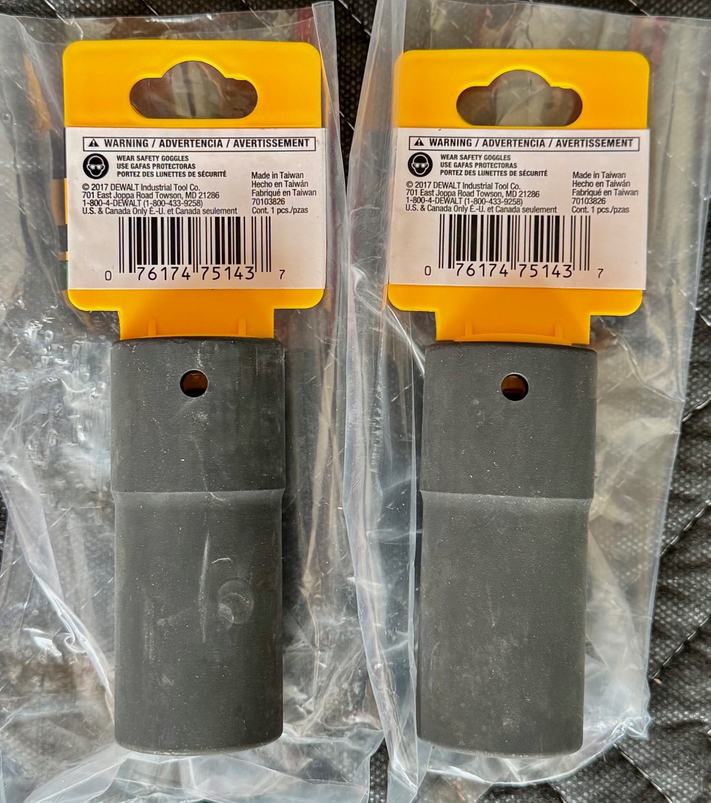 DeWalt 3/4″ Drive Deep Impact Sockets (2 count) 26mm 6pt. NEW