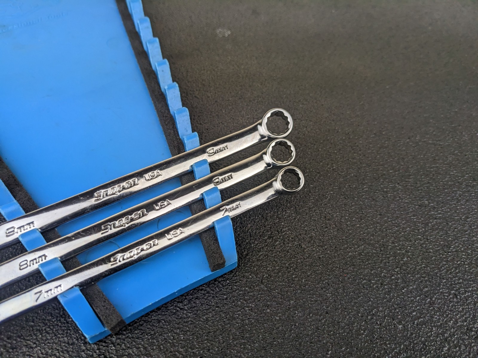 #bp094 Snap-on Tools USA 3pc Metric 7mm – 9mm Flank Drive PLUS Combo Wrench Set